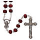 Rosary in scented wood with 3x5 mm grains and rose-shaped grains s1