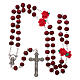 Rosary in scented wood with 3x5 mm grains and rose-shaped grains s4