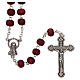 Sented wood rosary round and rose shaped beads 3x5 mm s1