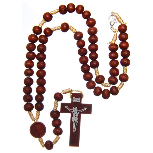 Rosary in raw wood with snap-hook 4 mm 4