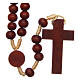 Rosary in raw wood with snap-hook 4 mm s2