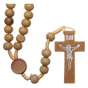 Rosary with pale wood beads 4 mm