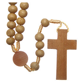 Rosary with pale wood beads 4 mm