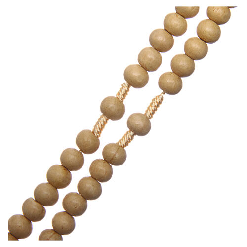 Rosary with pale wood beads 4 mm 3
