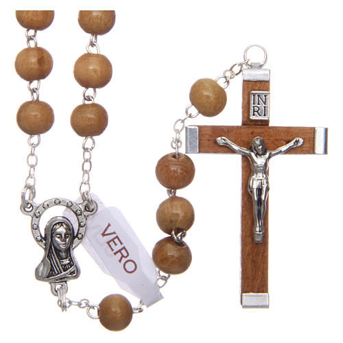 Rosary in real olive wood with 6mm round beads 1