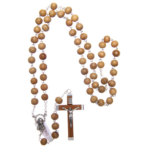 Rosary with round beads of real olive wood 6 mm 4