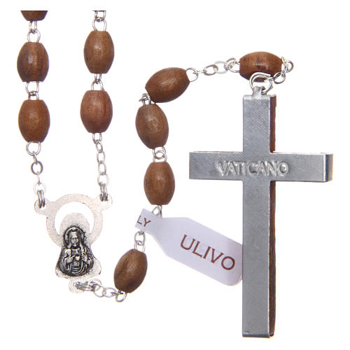 Rosary in olive wood with 8mm oval beads 2