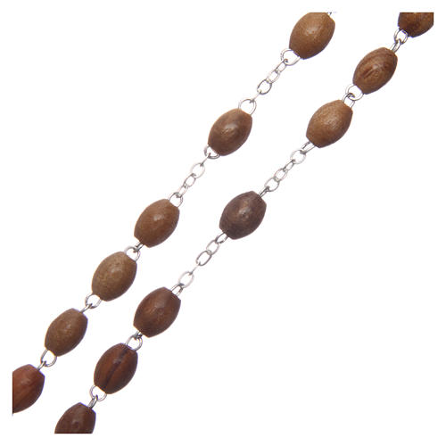 Rosary in olive wood with 8mm oval beads 3