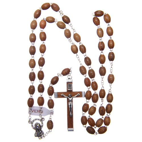 Rosary in olive wood with 8mm oval beads 4