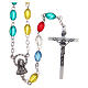 Oval missionary rosary in multicoloured plastic 8x5 mm s1