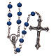Rosary of blue wood 6 mm s1