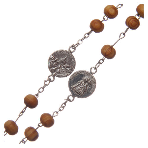 Wearable olive wood rosary 8 mm with medals 3