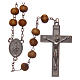 Wearable olive wood rosary 8 mm with medals s1