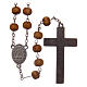 Wearable olive wood rosary 8 mm with medals s2