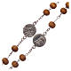 Wearable olive wood rosary 8 mm with medals s3