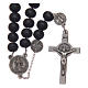 Saint Benedict rosary beads in black wood with medals s1