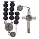 Saint Benedict rosary beads in black wood with medals s2