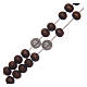 St Benedict brown wooden rosary with 7mm beads s3