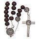 Rosary necklace Saint Benedict brown wood beads 7 mm s2