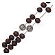 Rosary necklace Saint Benedict brown wood beads 7 mm s3