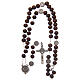 Rosary necklace Saint Benedict brown wood beads 7 mm s4