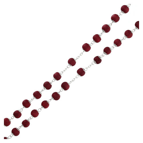 Red wooden rosary 9 mm with metal cotters 3