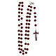 Red wood rosary 9 mm beads and metal bead caps s4