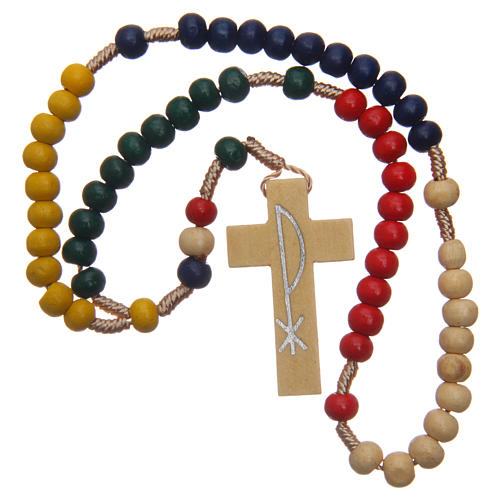 Missionary rosary with wooden beads 5 mm 4