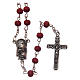 Round rosary in wood with rose petals 6 mm s1