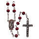 Round rosary in wood with rose petals 6 mm s2