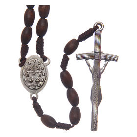 Oval brown wooden rosary 5 mm