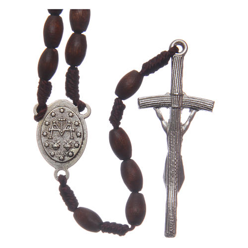 Oval brown wooden rosary 5 mm 2