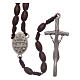 Oval brown wooden rosary 5 mm s2