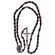 Wood rosary oval brown beads 5 mm s4