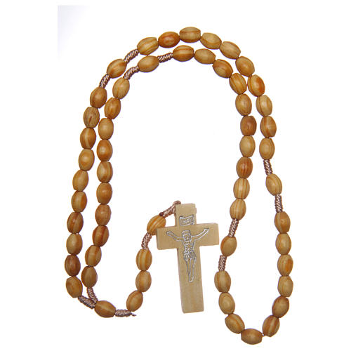 Rosary with oval beads in olive tree wood 5.5 mm 4
