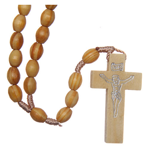 Rosary with oval beads of olive wood 5,5 mm 1