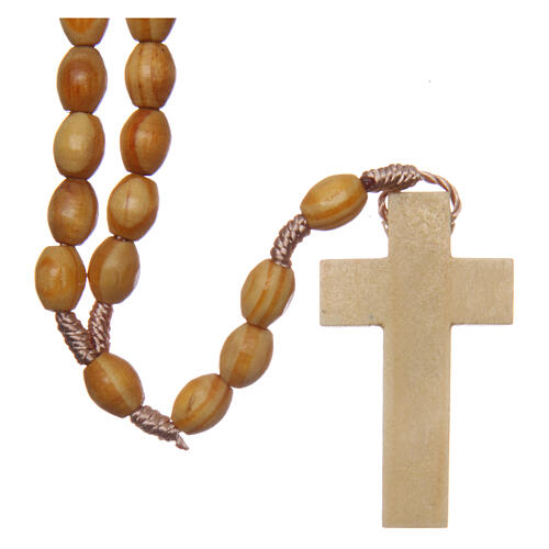 Rosary with oval beads of olive wood 5,5 mm 2