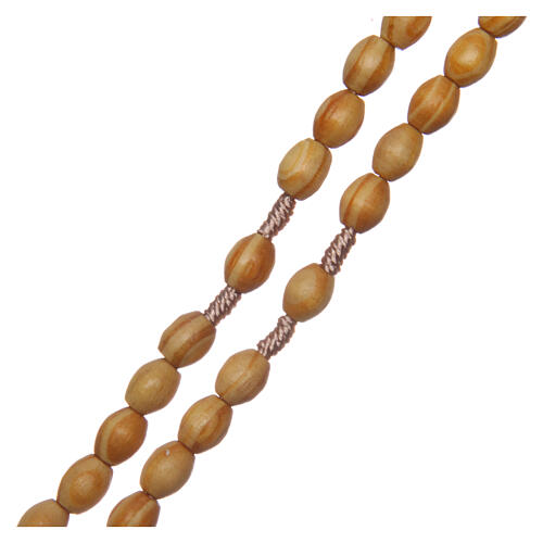 Rosary with oval beads of olive wood 5,5 mm 3