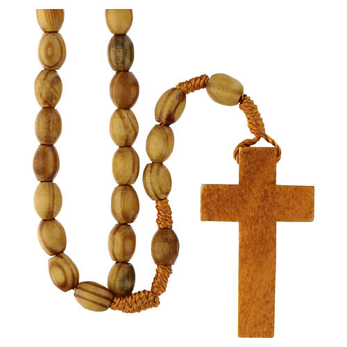 Rosary with oval beads of olive wood 5,5 mm 2