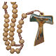 Rosenkranz Holz Perlen 5mm und Seide mit Tau Kreuz s2