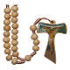 Wood rosary silk cord Tau cross 5 mm s1