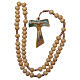 Wood rosary silk cord Tau cross 5 mm s4