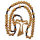 Round olive wood rosary 7mm with tau cross s4