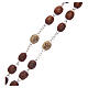 Round olive wood rosary 7mm with tau cross s7