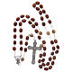 Round olive wood rosary 7mm with tau cross s8