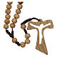 Round olive wood rosary 7mm with tau cross s9