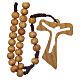 Olive wood rosary round beads 7 mm with tau cross s1
