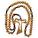 Olive wood rosary round beads 7 mm with tau cross s4