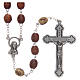 Olive wood rosary round beads 7 mm with tau cross s5