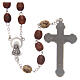 Olive wood rosary round beads 7 mm with tau cross s6